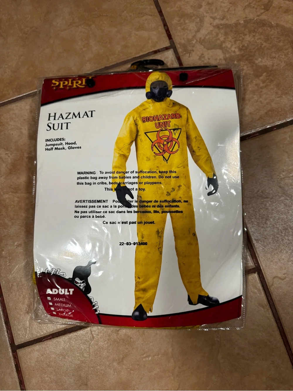 Spirit Yellow Hazmat Biohazard Jumpsuit Costume